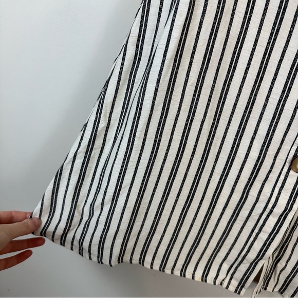 ASOS | White Striped Plunge V-Neck Button Front Mini Dress Size 6 - Picture 5 of 8